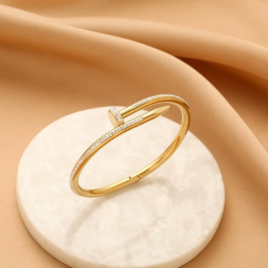 CB39: 18k Gold Plated Premium Stainless Steel Cuff Bangles: Isabella