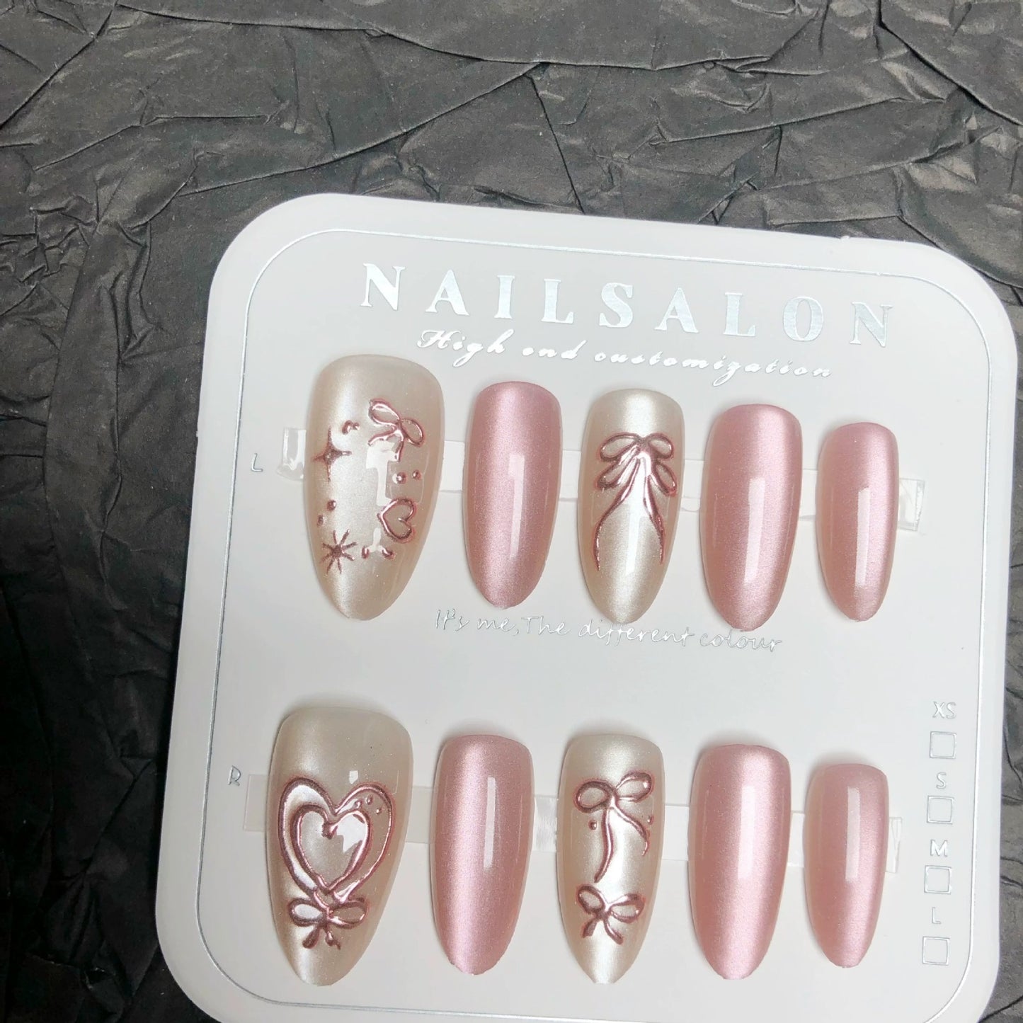 N23: Press On Nails: Ballet Blush . Size M (10 Pcs) - With 12pcs FREE glue stickers.