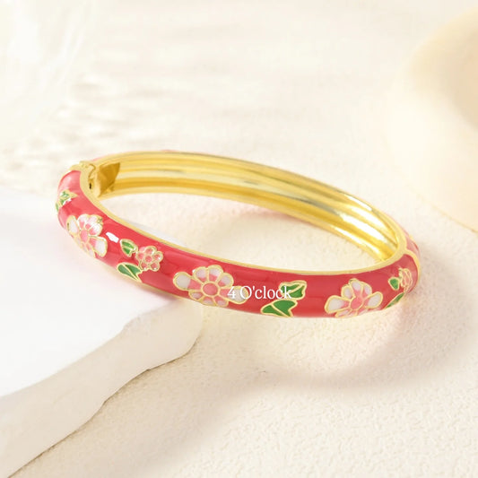 ✨🦢VC182: Vintage Victorian Enamel Bangles : Blushtone 🌸🕯️