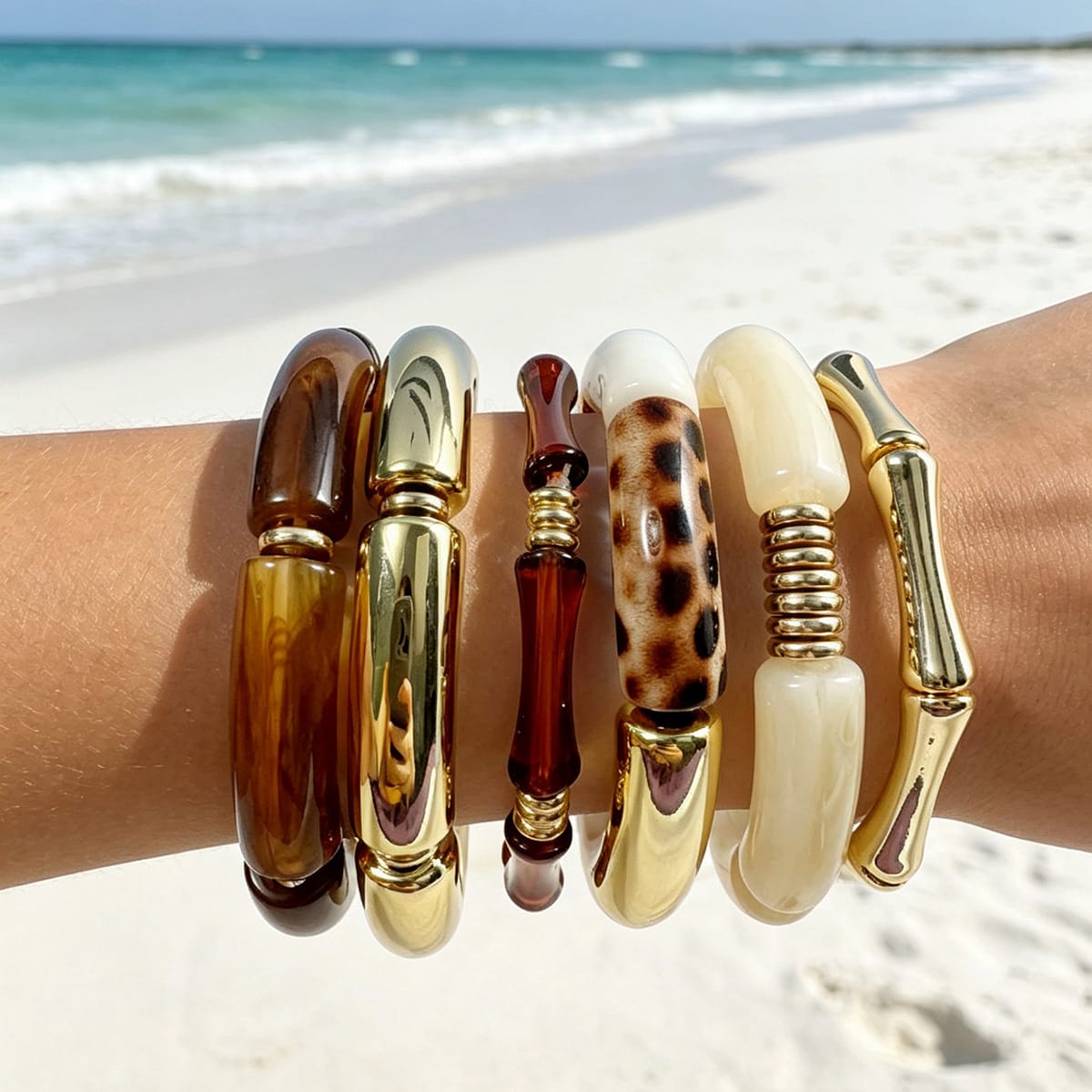 HC220: Trendy Resin Bangle Set (6 pcs)