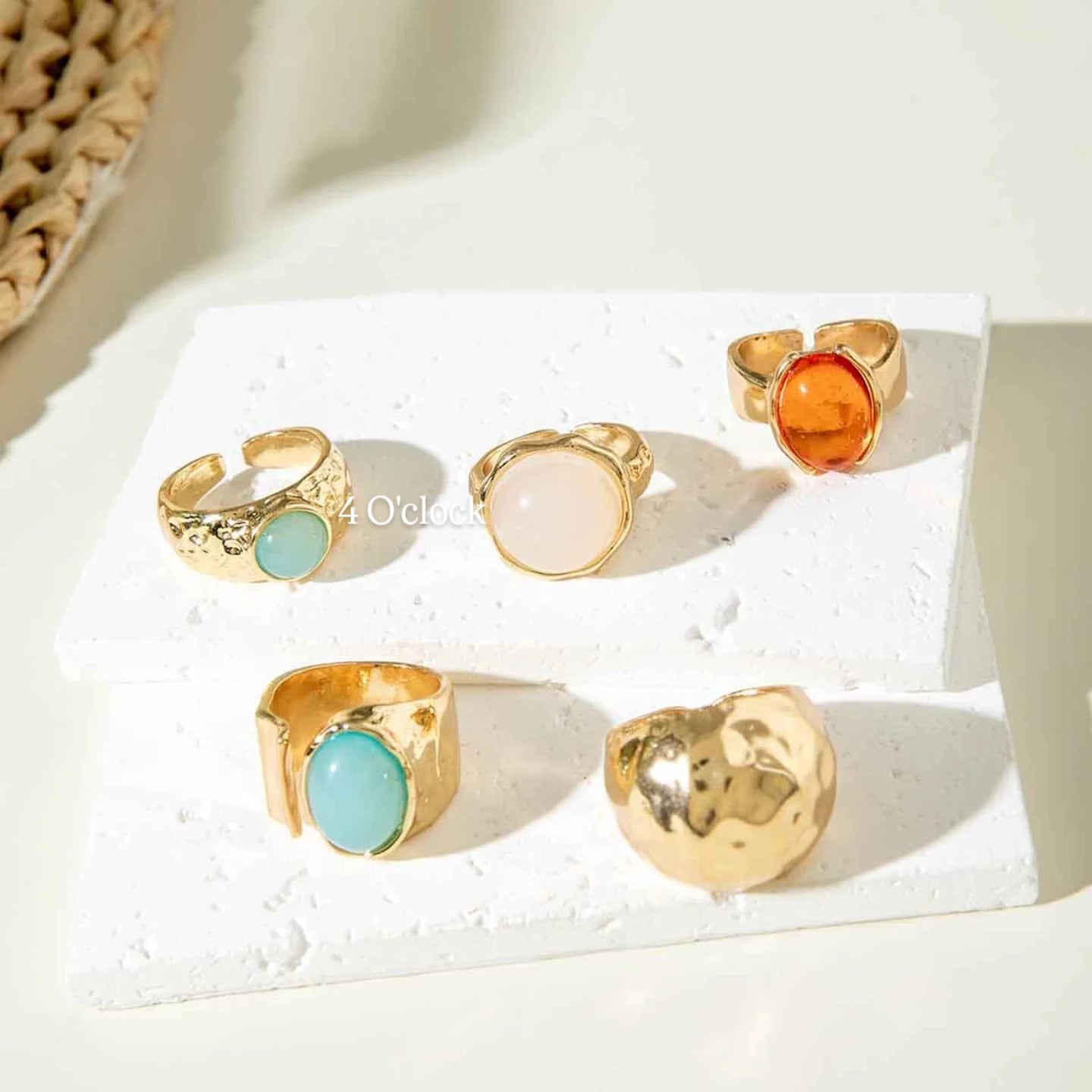 ✨RS75: Maximalistic Finger Ring Sets (Golden) - 5pcs (Full set adjustable)