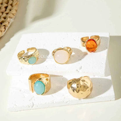 ✨RS75: Maximalistic Finger Ring Sets (Golden) - 5pcs (Full set adjustable)