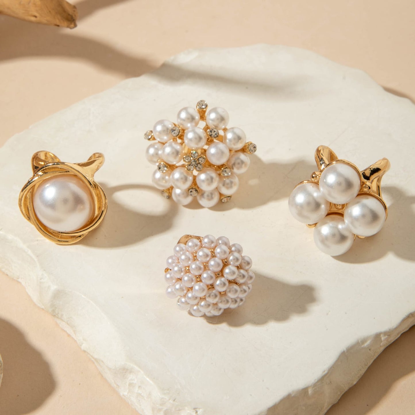 RS162: Maximalistic Finger Ring Sets (Golden) - 4pcs