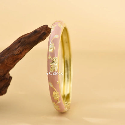 ✨🦢VC117: Vintage Victorian Enamel Bangles : Mocha Latte 🌸🕯️