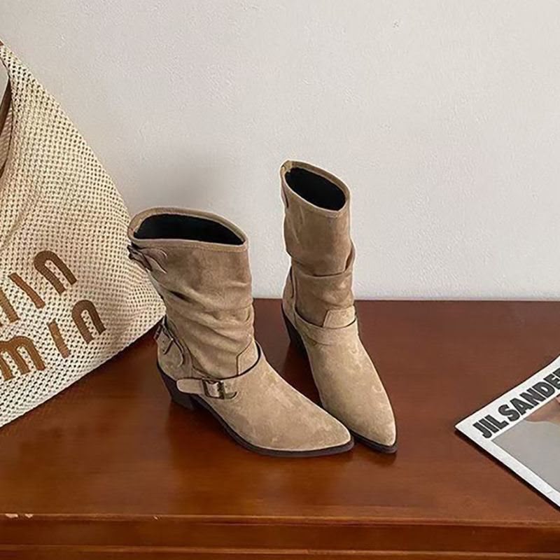 Seude Mid Calf Boots: Khaki (PRE ORDER ONLY)
