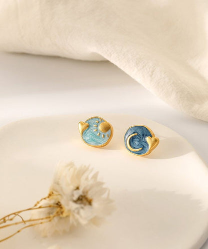 Vintage Earrings: Sun-Moon