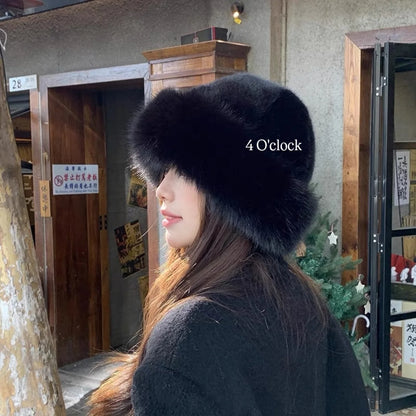 Mongolian Faux Fur Hat: Black