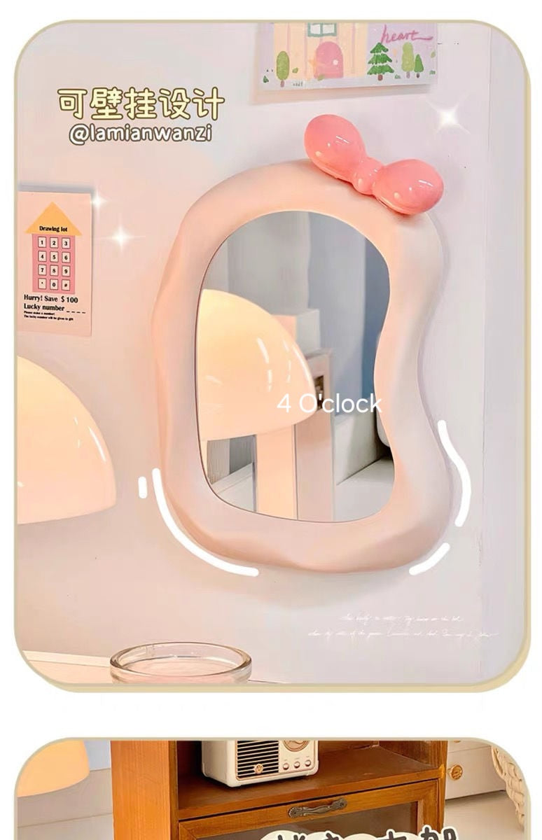 M19: Irregular Shaped Bow Mirror: Off-white