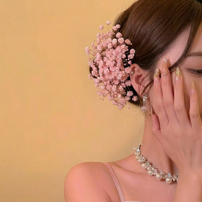Gypsophila Hair Clip: Pink