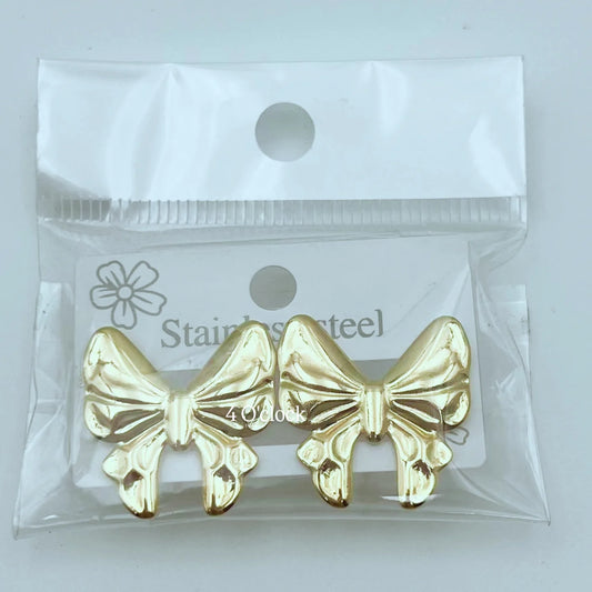 GE14: 💫Stainless Steel Earrings: Golden Bow💫