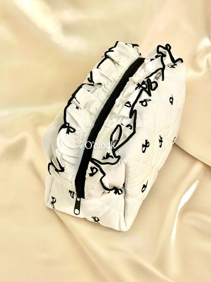 🎀10. Pinteresty Makeup Bag: Black Bow🫧