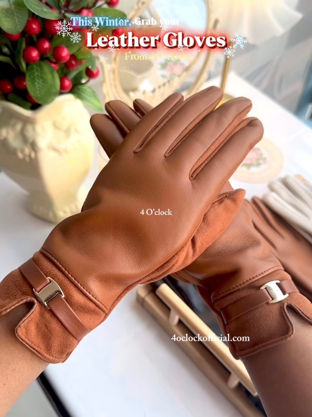 Leather Hand Gloves: Caramel
