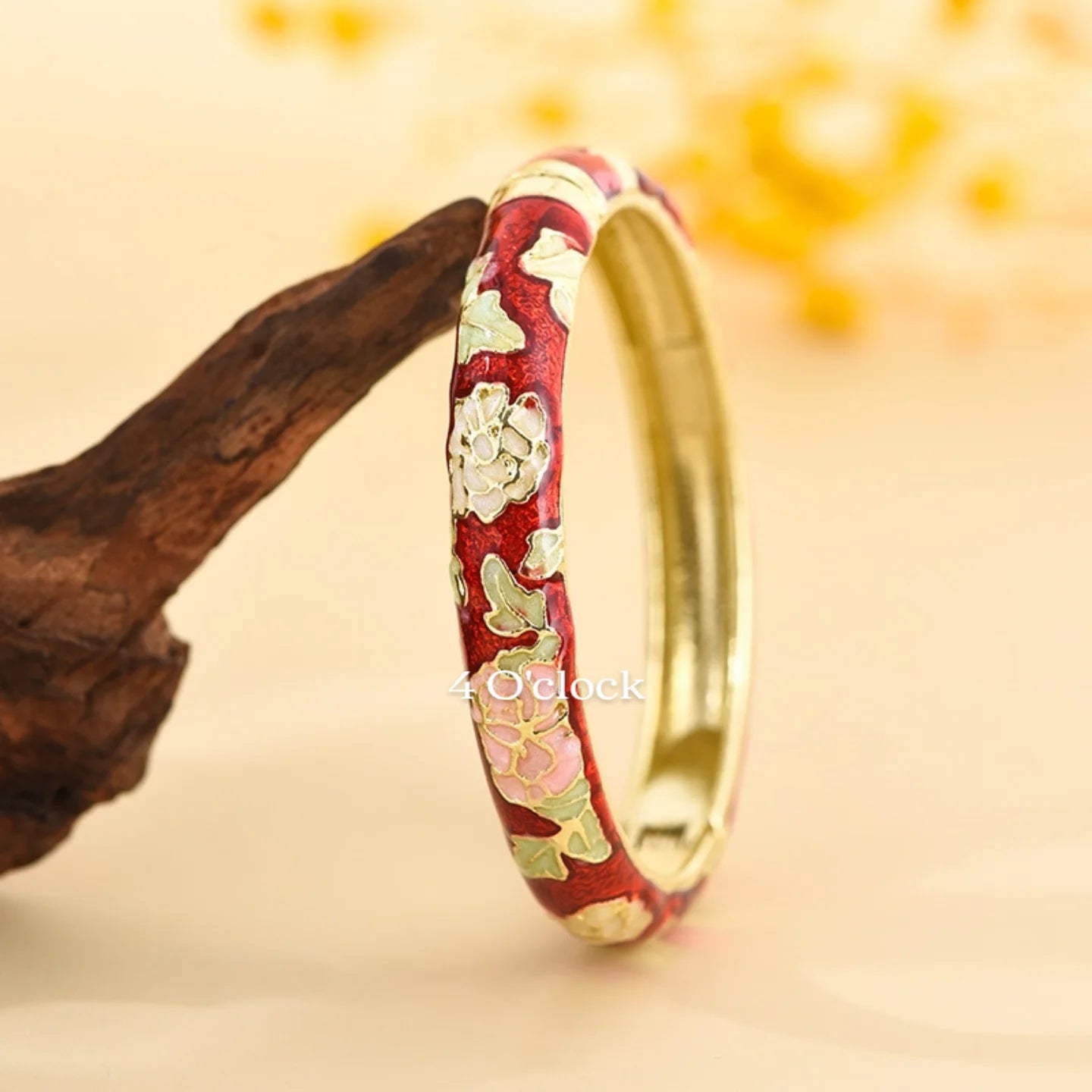 ✨🦢VC96: Vintage Victorian Enamel Bangles : Red Amora  🌸🕯️