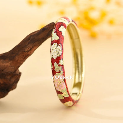 ✨🦢VC96: Vintage Victorian Enamel Bangles : Red Amora  🌸🕯️