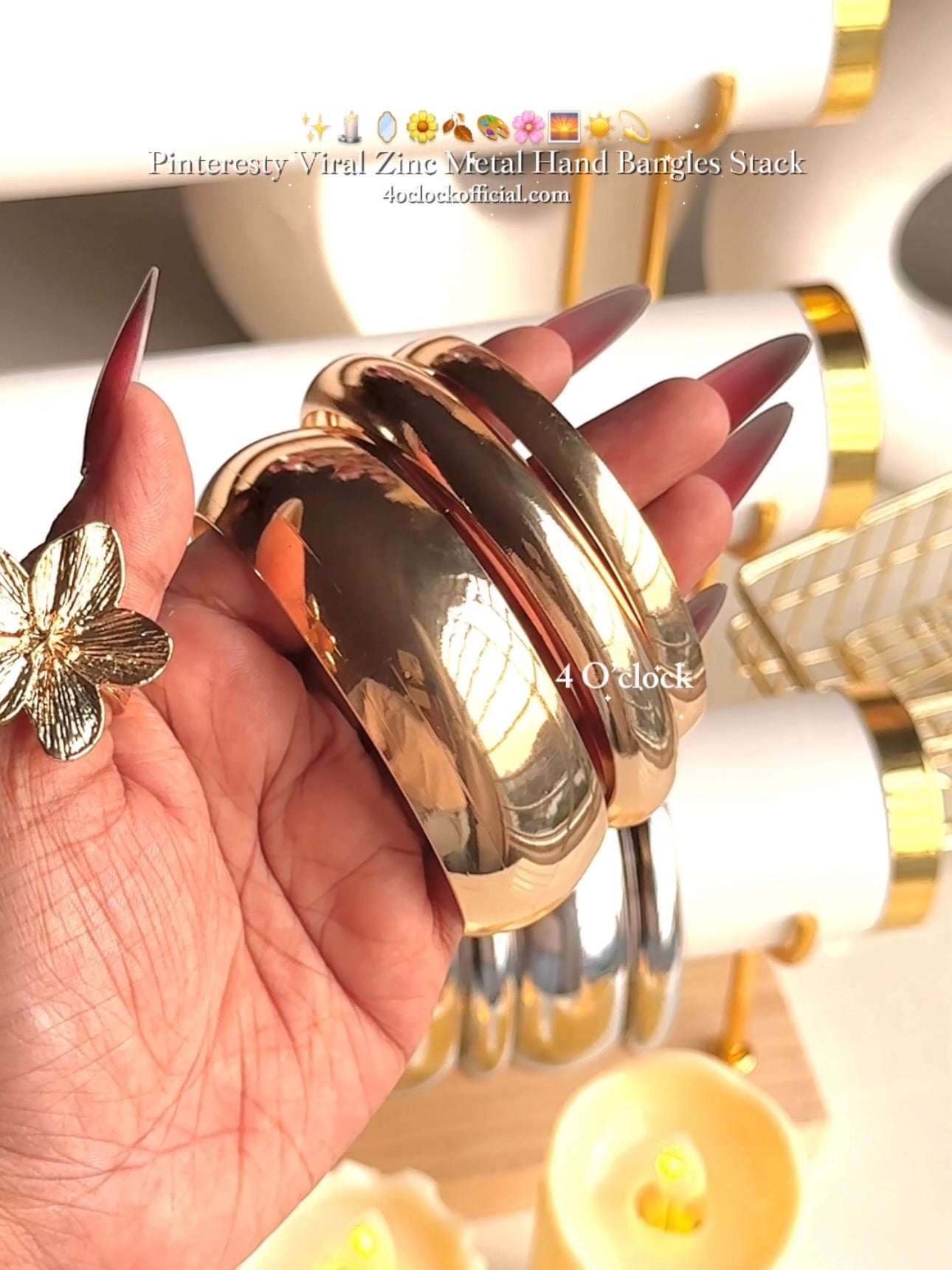BOHO5: Boho Bangles: 3 pieces set (Golden)