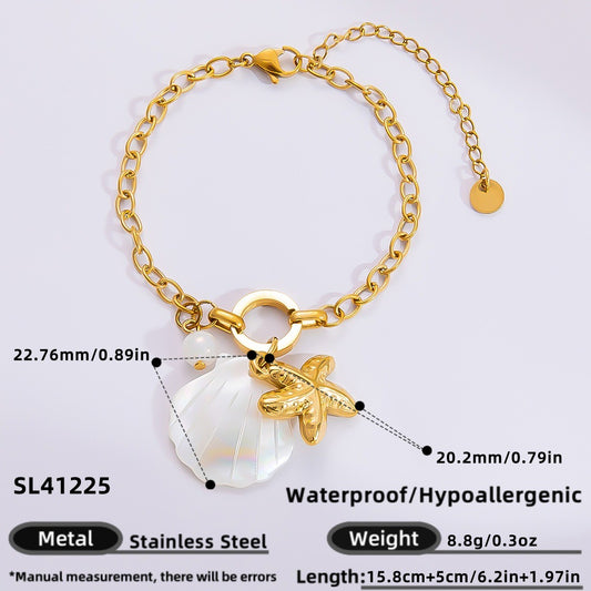 BN46: 18K Gold Plated Premium Stainless Steel Charm Bracelet