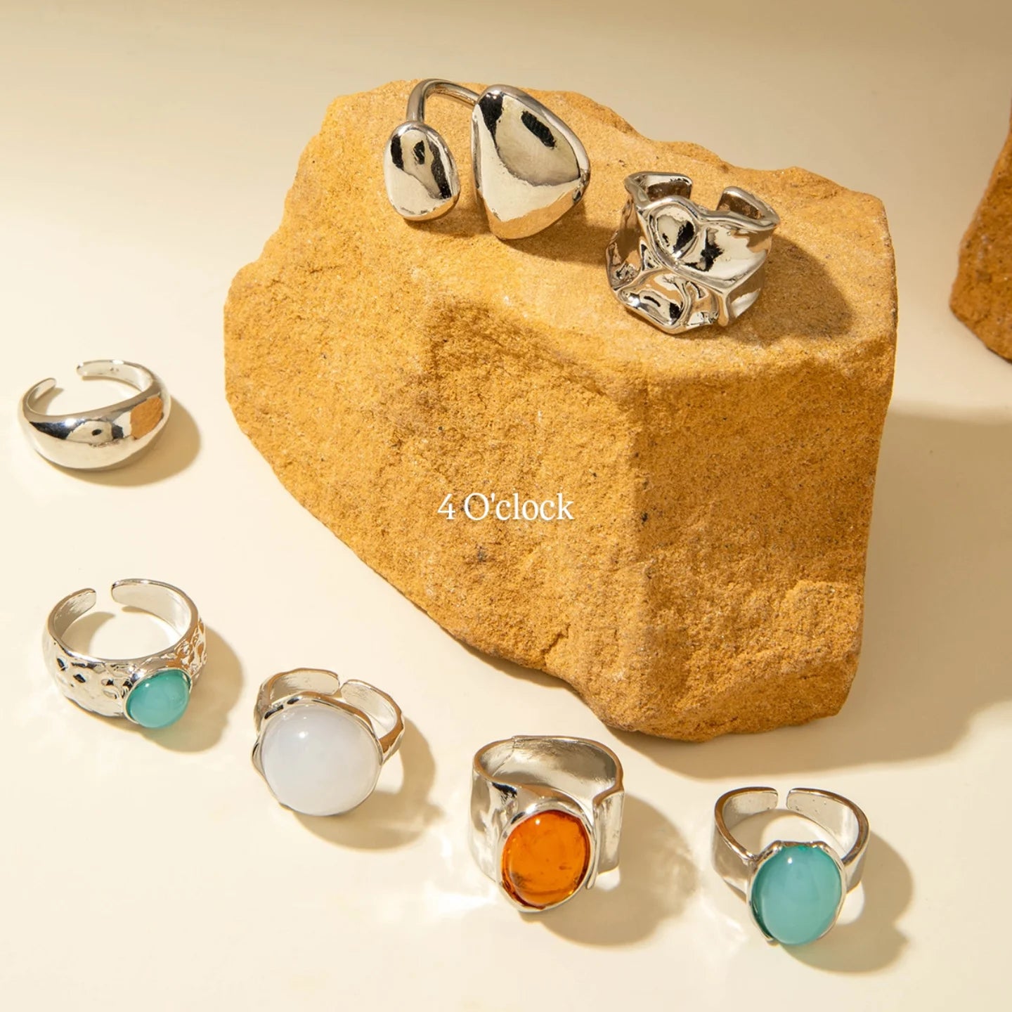 ✨RS78: Maximalistic Finger Ring Sets (Silver) - 7pcs (Full set adjustable)