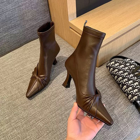 Ankle Bow Boots: Black, Brown, Off-white (PRE ORDER ONLY)