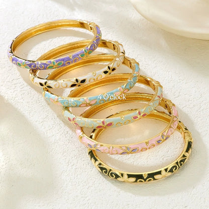 ✨🦢VC125: Vintage Victorian Enamel Bangles : Frosty Aurora 🌸🕯️