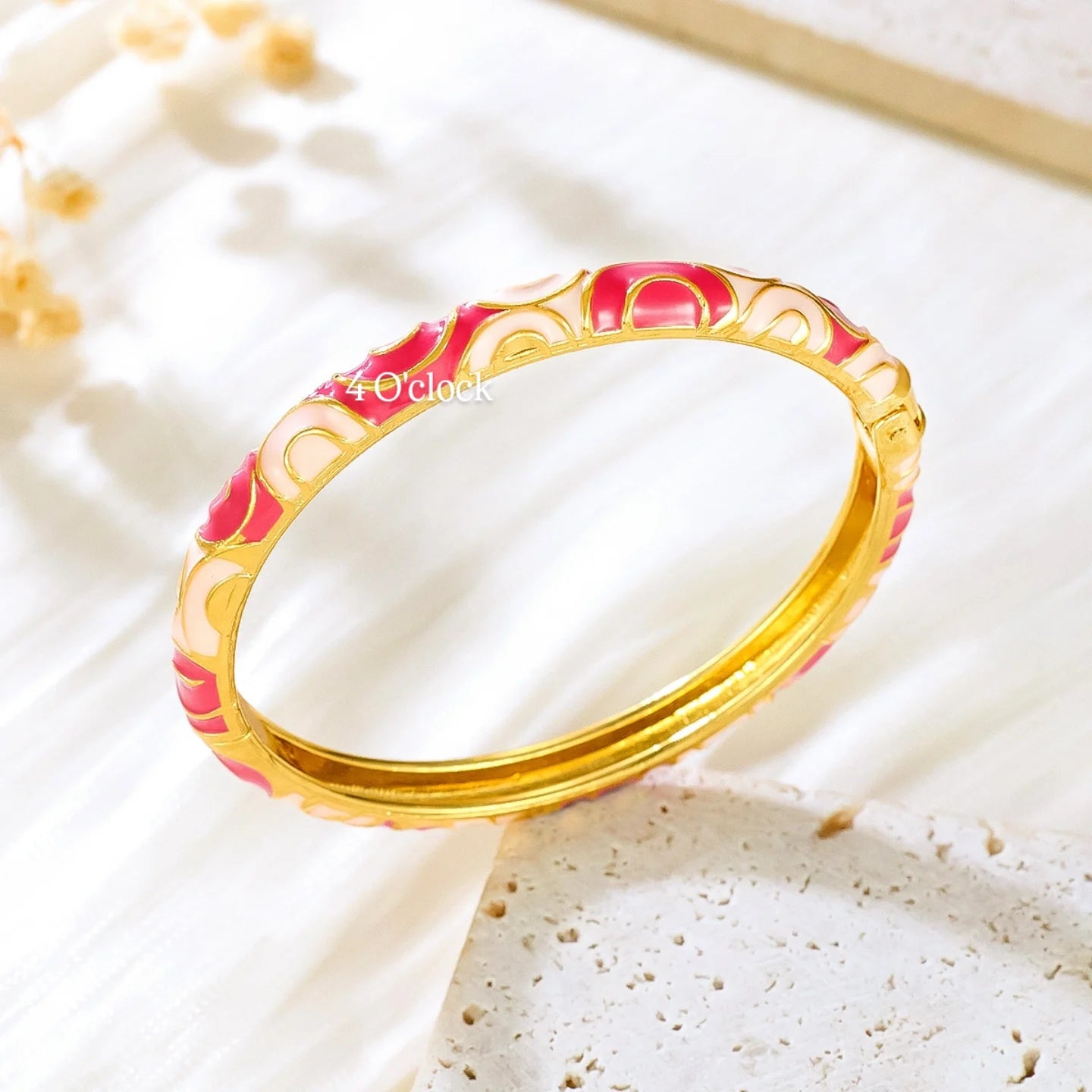 ✨🦢VC139: Vintage Victorian Enamel Bangles : Pink Harmony 🌸🕯️