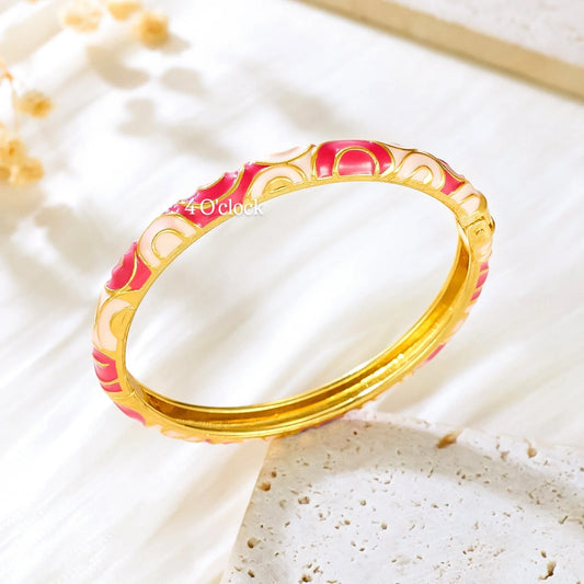✨🦢VC139: Vintage Victorian Enamel Bangles : Pink Harmony 🌸🕯️