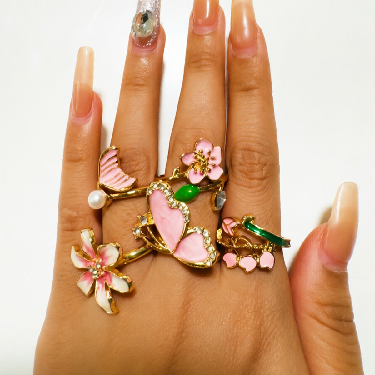 RS122: Maximalistic Finger Ring Sets  - 5 pcs