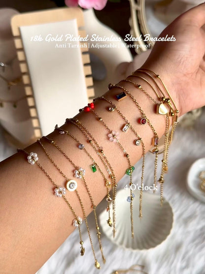 B10⚜️18k Gold Plated Stainless Steel Bracelet: Golden Heart✨