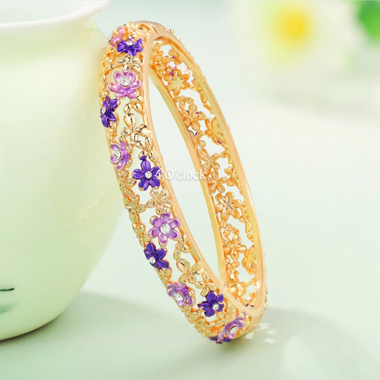 ✨🏰VC01: Cloisonné Vintage Victorian Bangles : Purple 🌸🕯️