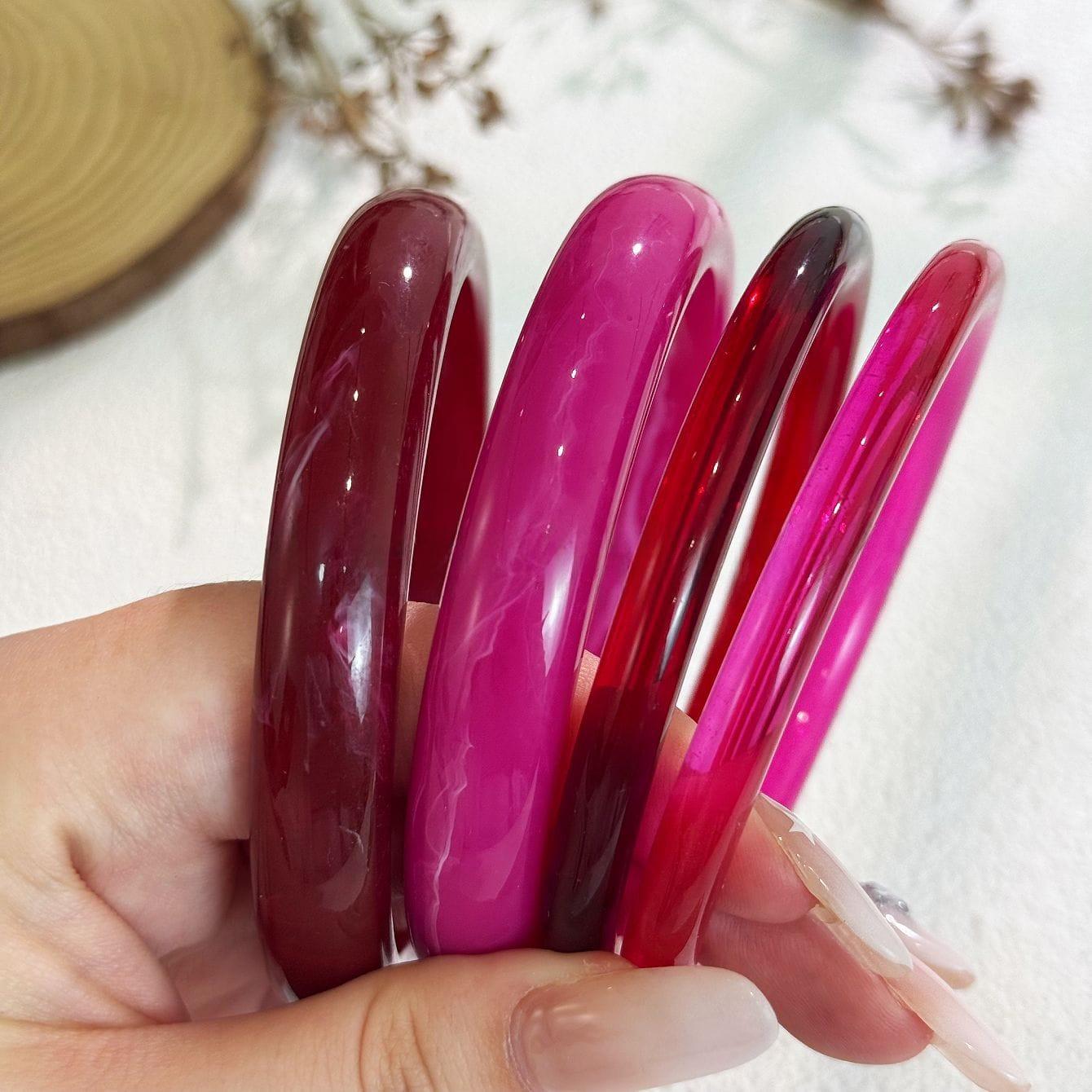 HC177: Trendy Resin Bangle Set (4pcs)