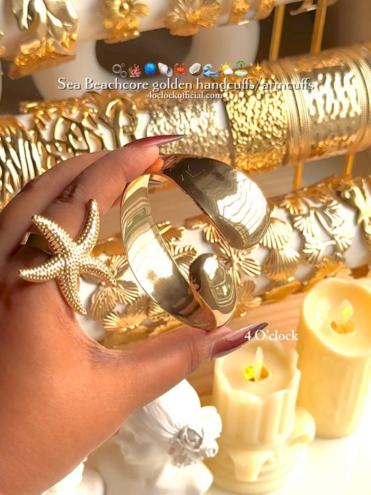 ✨HC3: Handcuff for Stack: Gold Polished Curved Bracelet✨