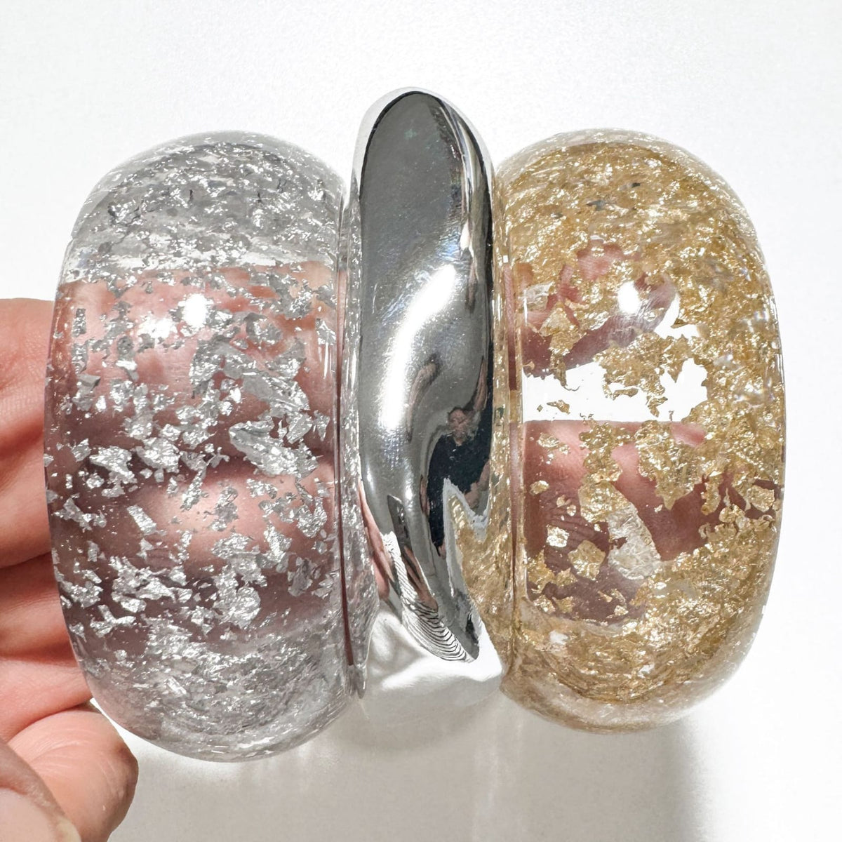 HC196: Trendy Resin Bangle Set (3 pcs)