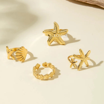 ✨RS66: Maximalistic Finger Ring Sets (Golden) - 4pcs (Full set adjustable)