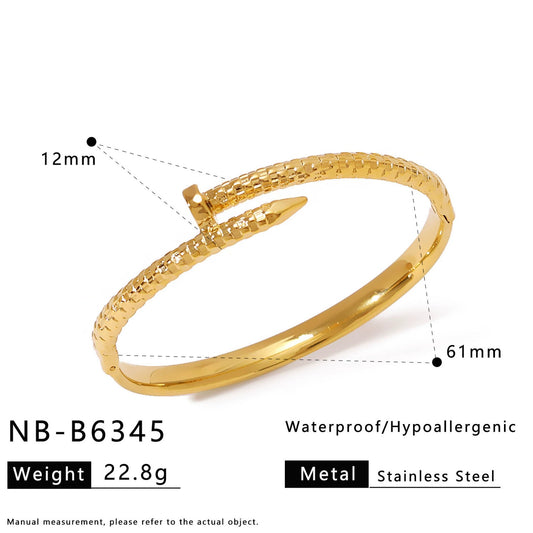 CB44: 18k Gold Plated Premium Stainless Steel Cuff Bangles