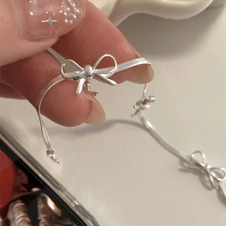 ✨🎀Triple Bow Choker: Silver (Adjustable)🎀✨