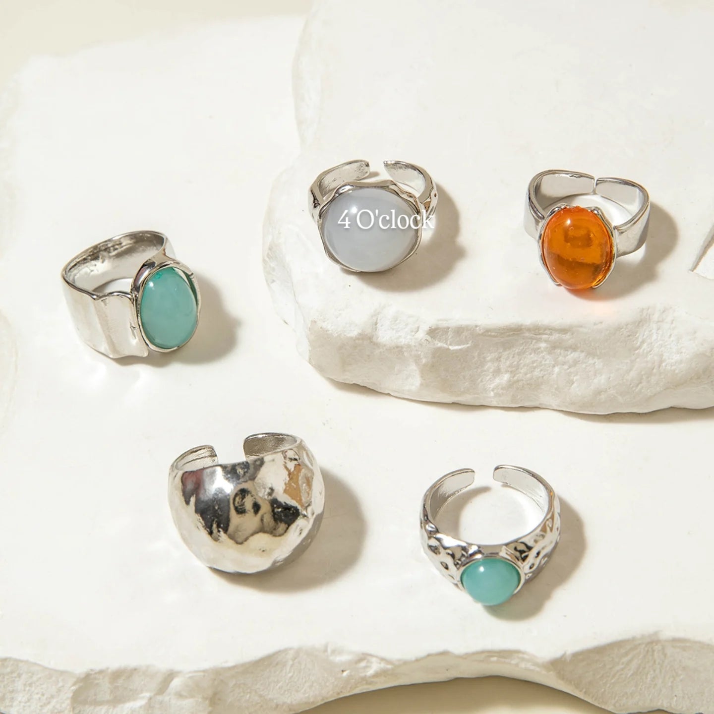 ✨RS76: Maximalistic Finger Ring Sets (Silver) - 5pcs (Full set adjustable)