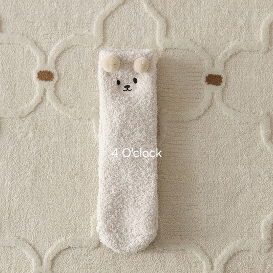 Cats/Bear Inspired Socks: OFF-WHITE
