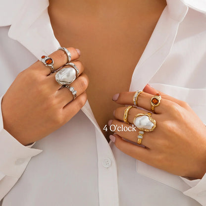 ✨RS118: Maximalistic Finger Ring Sets (Silver) - 3pcs (Adjustable-Non adjustable mixed sizes)