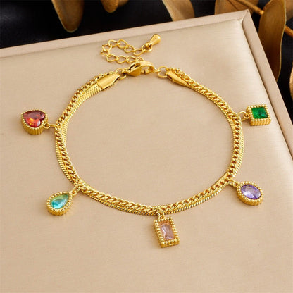 BN27: 18K Gold Plated Premium Stainless Steel Charm Bracelet