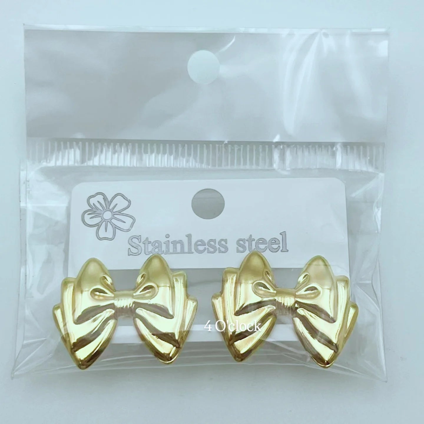 GE02 : 💫Stainless Steel Earrings: Chunky Bow💫