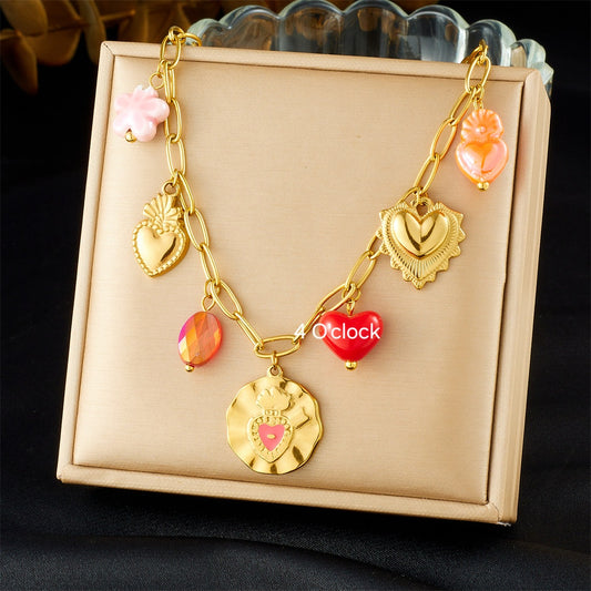 CS14: 18K Gold Plated Premium Stainless Steel Charm Necklace
