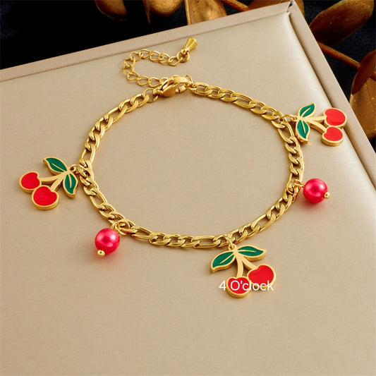 CS07: 18K Gold Plated Premium Stainless Steel Charm Bracelet
