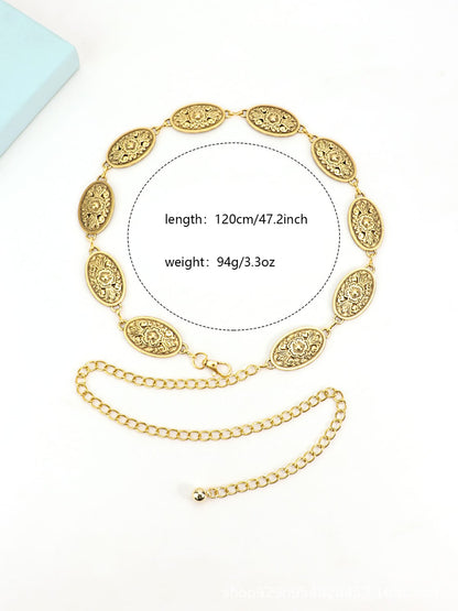 WC17: Pinteresty Waist Chains: Peony Oval (Golden)