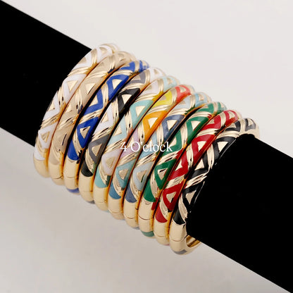 ✨🦢VC87: Vintage Victorian Enamel Bangles : Crimson Velvet 🌸🕯️