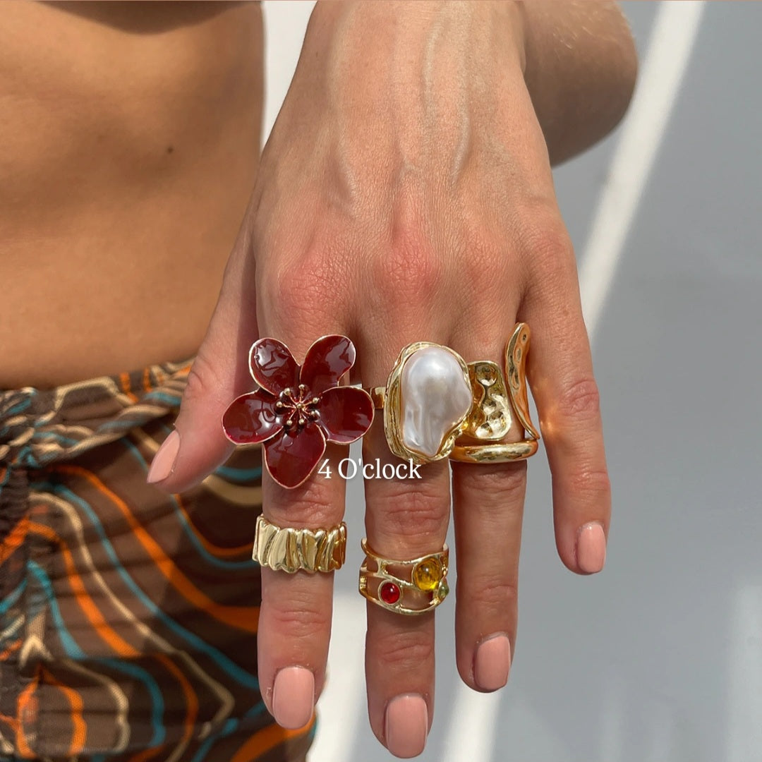 ✨RS63: Maximalistic Finger Ring Sets (Golden) - 6pcs (Full set adjustable)