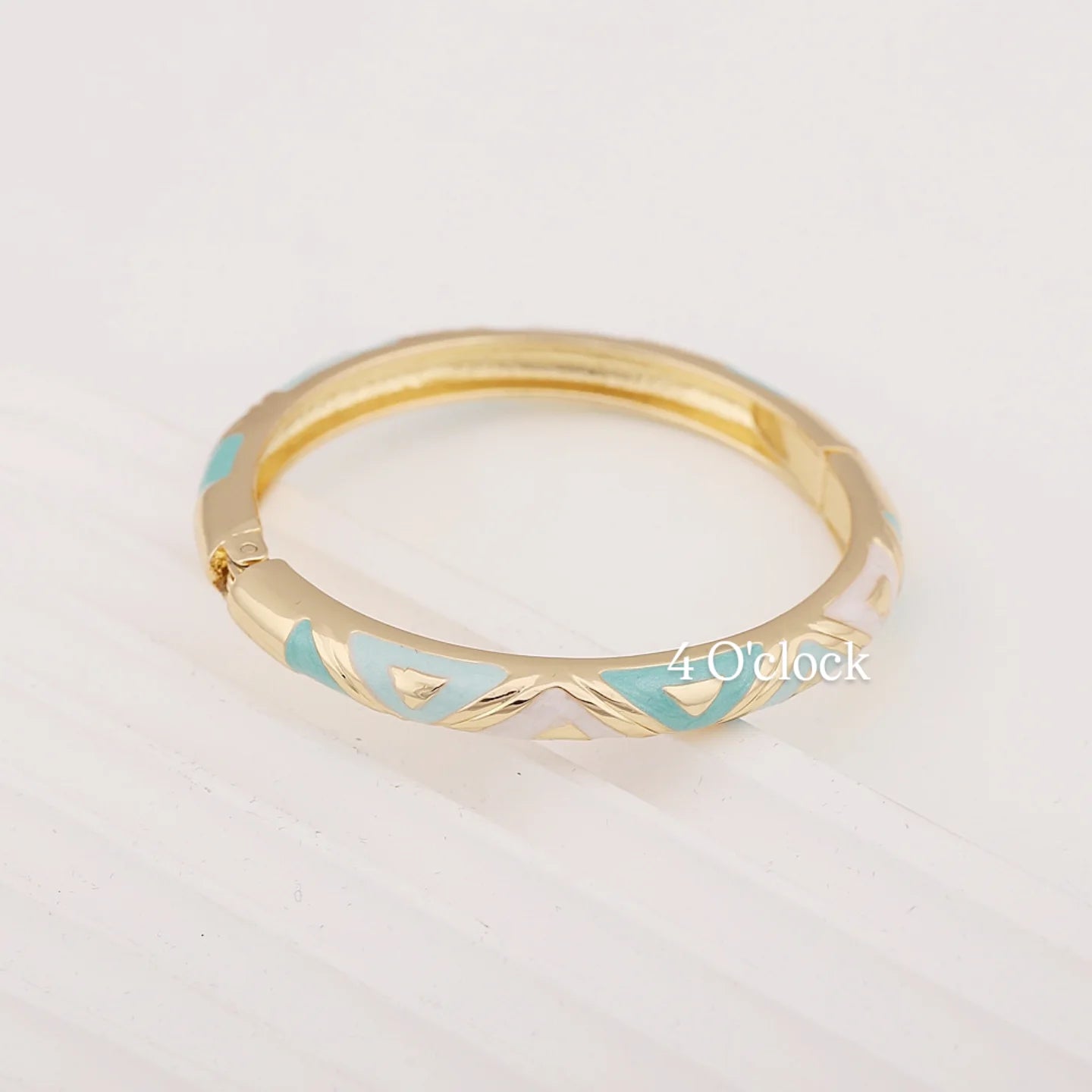 VC84: Vintage Victorian Enamel Bangles : Moonlit Ivory