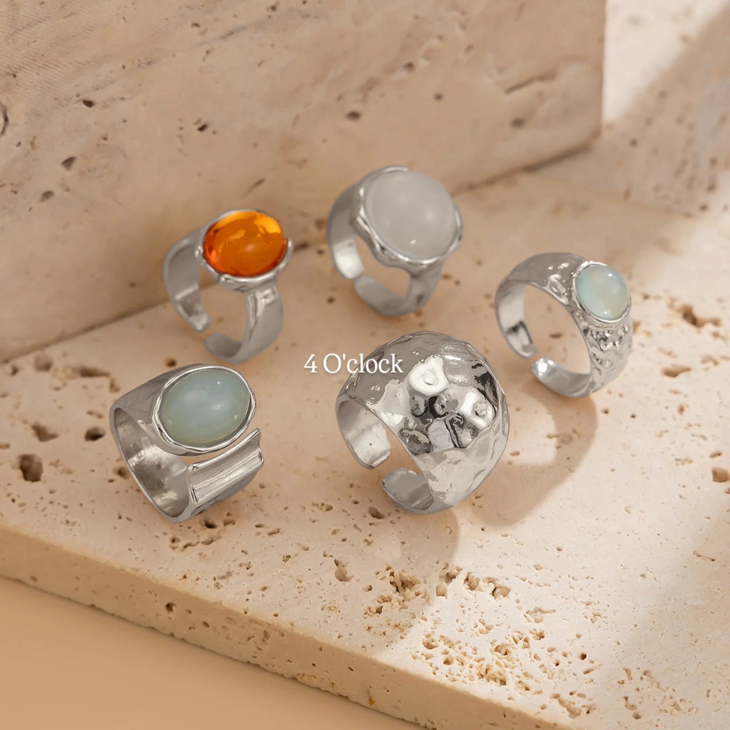 ✨RS76: Maximalistic Finger Ring Sets (Silver) - 5pcs (Full set adjustable)