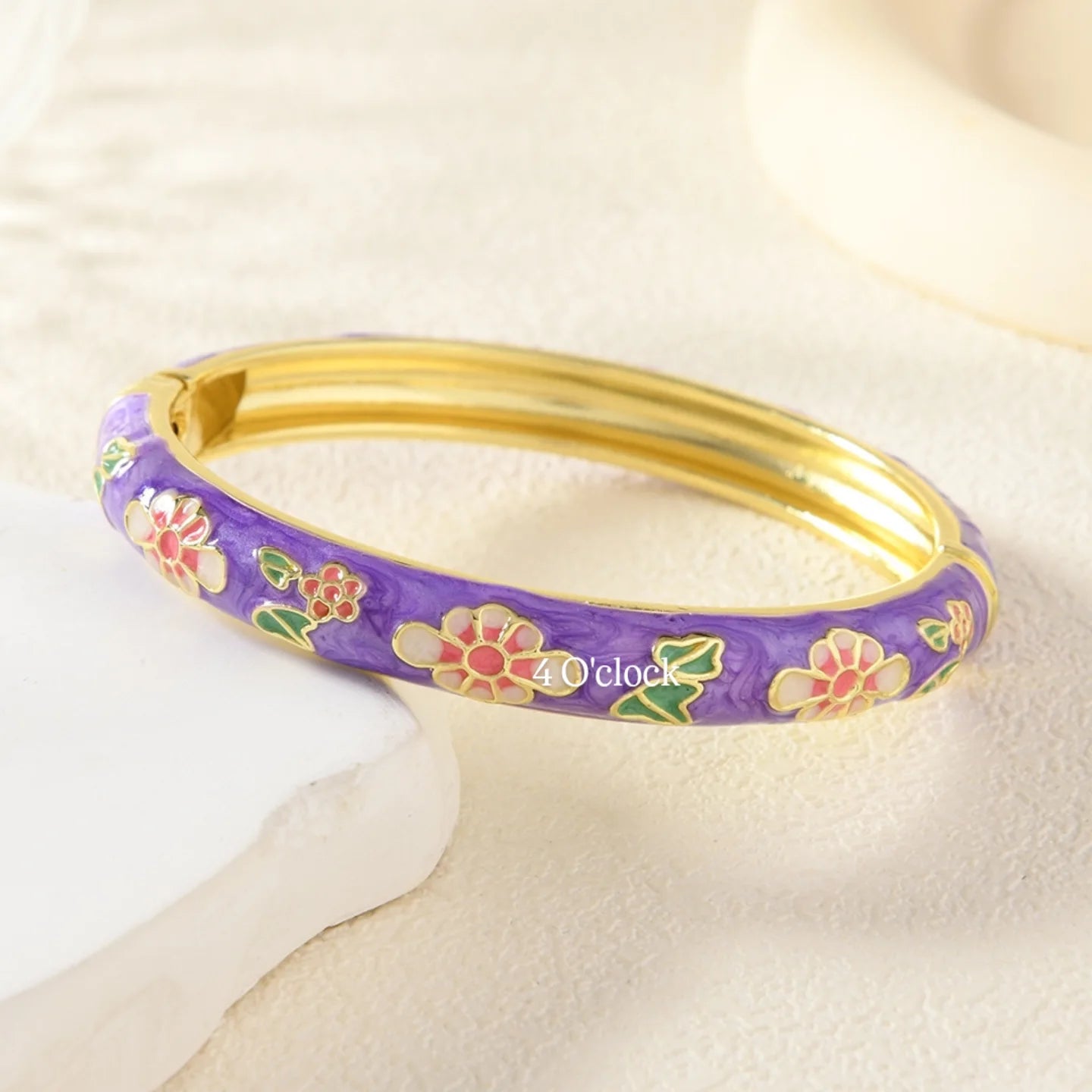 ✨🦢VC185: Vintage Victorian Enamel Bangles : Purple Love 🌸🕯️