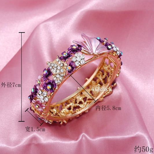 ✨🦢VC199: Vintage Victorian Enamel Bangles : Purple Wings 🌸🕯️