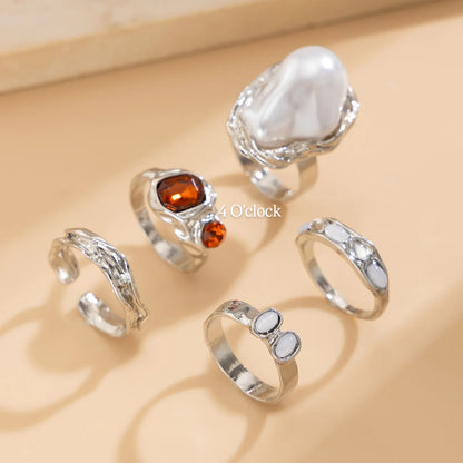 ✨RS118: Maximalistic Finger Ring Sets (Silver) - 3pcs (Adjustable-Non adjustable mixed sizes)