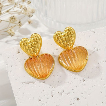 Vintage Earrings: Peach Heart